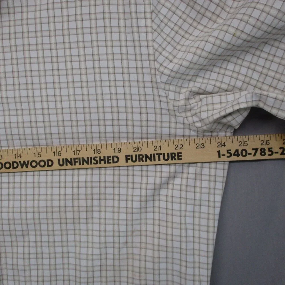 Banana Republic‎ Button Down Beige Plaid Men Size | 17-(17 1/2) - XL
